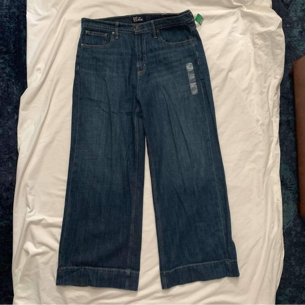 Gap High Rise Wide-Leg Jeans, Dark Wash, Women's 14/32 NWT